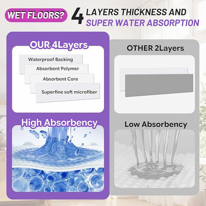 Spray Mop Pad Refill Compatible with Swiffer WetJet Multi Surface Cleaner, Disposable Multi-Layers Mopping Pads for All Hard Surface, Especially Hardwood Floor, High Thickness & High Absorbent, 40 pcs