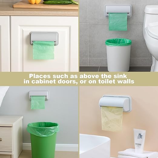 2 Pcs Trash Bag Dispenser,Garbage Bag Dispenser For Inside Trash Can,Trash Can Liner Dispenser For Bottom Of Can, Wall Mount Garbage Bag Dispenser Kitchen Bathroom Toilet Storage Organization