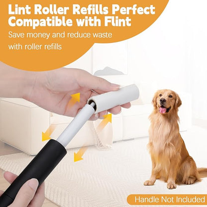 Lint Roller Refill Compatible with Flint,Extra Sticky Retractable Lint Refills Replacement Compatible with Flint,30 Sheets per Roll(Pack of 10,Total 300 Sheets)(No Roller Handle)