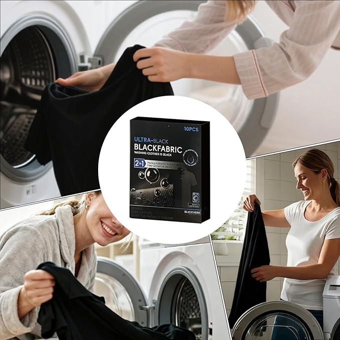 Black Clothing Colour Restore, 10 Pieces Fabric Paint Dark Tablets, Colour Grabber Laundry Sheets, Restore Color Long-Lasting Laundry Supplies, for Cotton Linen Wool T-Shirts Shoes Jeans