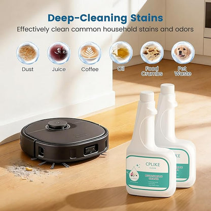 CPLIKE Floor Cleaning Solution Compatible with eufy Omni C20, X8 Pro, X10 Omni, G series, L Series Robot Vacuums, Dilution Ratio 1:200, 473 ml /15.99 fl oz, for Multi-Surface Hard Floor(2 Bottles)