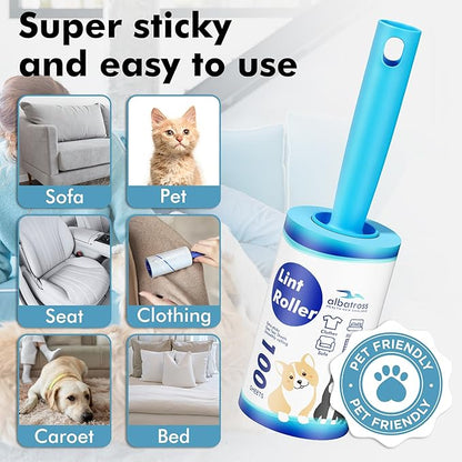 Lint Rollers for Pet Hair Extra Sticky, 1200 Sheets Mega Value Set Lint Rollers for Pet Hair Removal, Dog and Cat Lint Remover for Clothes, Furniture, Carpet