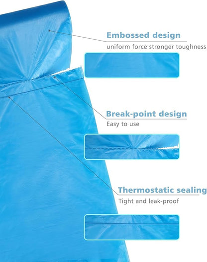 Small Trash Bags, AYOTEE 4-6 Gallon Compostable Garbage Bags, 4 Gallon Trash Bags, Unscented Leak Proof Biodegradable Bags Wastebasket Liners, Bathroom trash bags, Compost Bags (100 Counts, Blue)