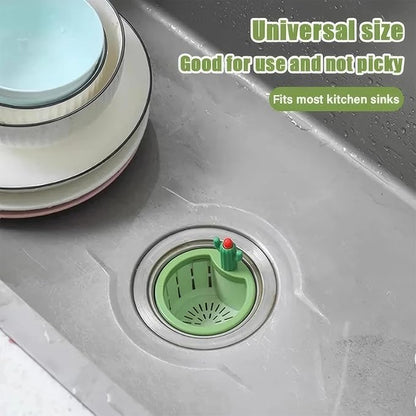 Cactus Kitchen Sink Drain Strainer, Cactus Sink Strainer, Automatic Pressing Sink Filter, Self-Cleaning Sink Strainer,Press Automatic Dumping Basket, Kitchen Sink Waste Collector Filter(Cactus-Green)