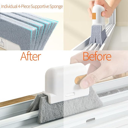 11PCS Window Track Cleaning Tools - Deep Clean Groove Gap Cleaning Brush Kit for Window/Door Tracks, Sill, Tile Lines, Kitchen Gunk, Bathroom Counters