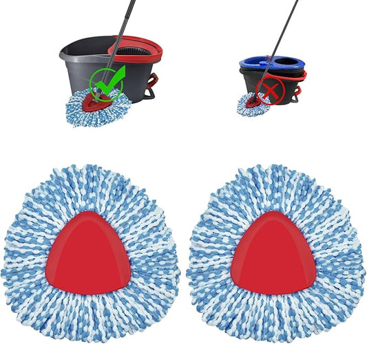 2 Pack Mop Head Replacement Compatiable with Oceda EasyWring,Mops Refill Replace Head for EasyWring Spin Mop 1 Tank Systerm - Microfiber, Easy to Replace,Deep Floor Cleaning and Machine Washable