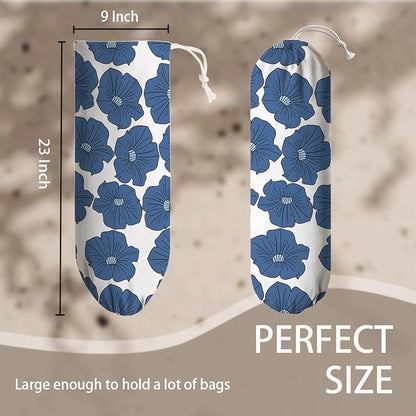 Flower Plastic Bag Holder, Garbage Shopping Trash Bags Carrier Organizer Dispenser, Reusable Grocery Bag Organizer, Wall Mount, Home Kitchen Essentials, Housewarming Gifts