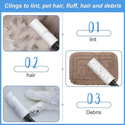 Zhehao 60 Pack Mini Lint Roller Bulk Small Lint Remover Travel Size Portable Brushes Sticky Roller for Clothes Pet Hair Furniture Couch Carpet Car Seats Bedding