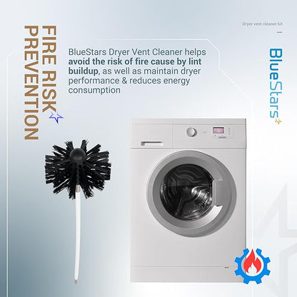 Upgraded 30 Feet Dryer Vent Cleaner Kit with Drill Attachment - Extendable Dryer Vent Cleaner Kit with Brush & 22 Detachable Rods - Compatible with Most Vacuum Cleaner