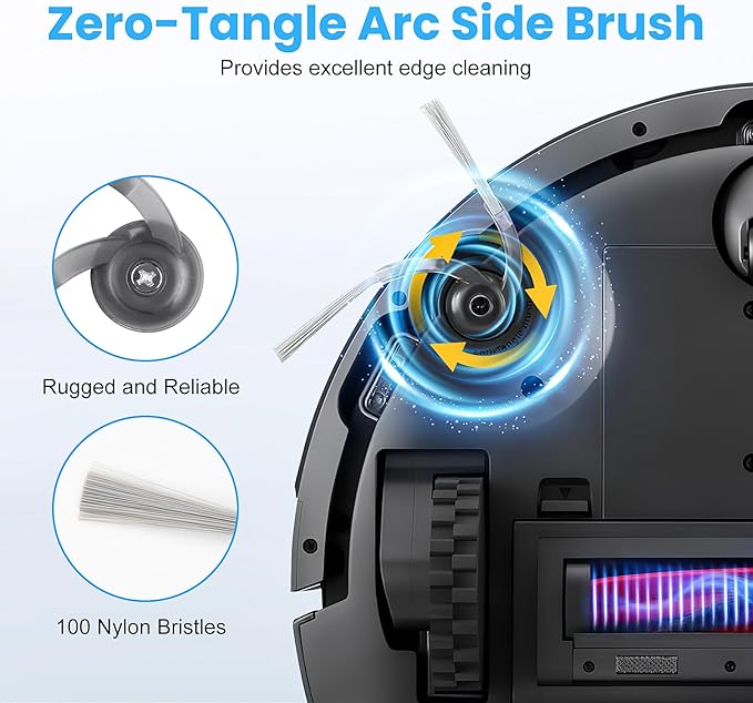 22 Pack Replacement Accessories for Roborock Q7 M5 / Q7 M5+ / Q7 L5 / Q7 L5+ Robot Vacuum Cleaner, 2 Main Brushes 6 Side Brushes 6 HEPA Filters 6 Mop Pads 1 Cleaning Brush 1 Screwdriver