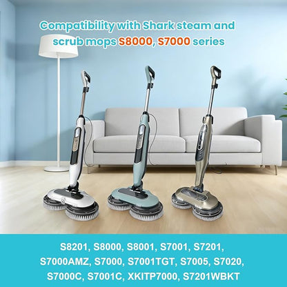 Upgraded Steam Mop Replacement Brush Pads for Shark Steam and Scrub Mop S7000 S7001 S7201 S8001 S8201 Series (2 Pack)