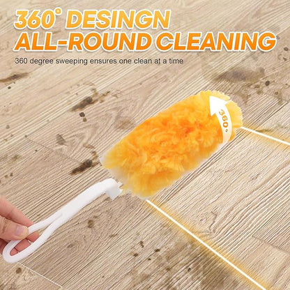 40Pack Duster Refills with Handle - Heavy Duty Multi Surface 360 Microfiber Refills: Unscented Disposable Dusters Kit for Cleaning Dusting Furniture Blind Ceiling Fan(40 Pcs+ 1 Handle)