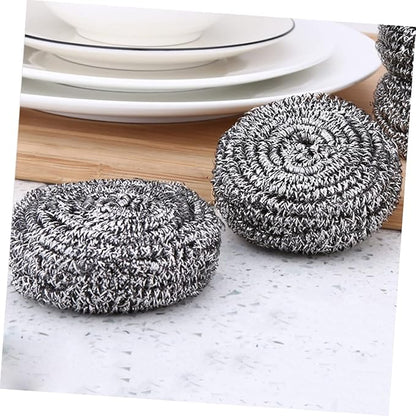 Unomor 2pcs Stainless Steel Scourers Kitchen Cleaning Balls for Pots Pans and Dishes Non-Scratch Spiral Design Effortless Grime Removal