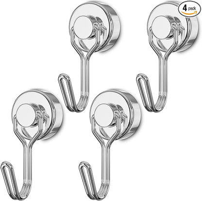 Tohoer Magnetic Hooks, Neodymium Magnet Hook Heavy Duty 30LBS with Rust Proof for Cruise Essentials, Indoor Outdoor Hangers Hanging, Refrigerator, Fridge, Grill, Tools, Kitchen, Key Holders, Storage