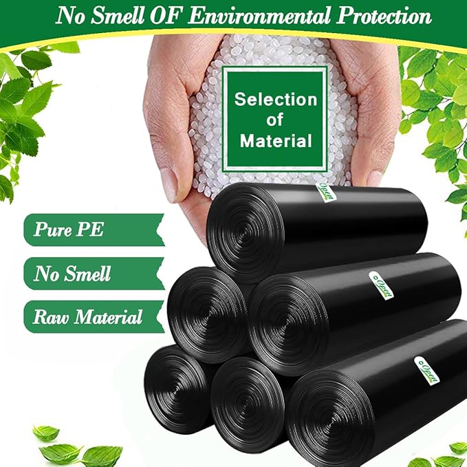 2 Gallon 120pcs Small black Trash Bags(Fit 1.8-2 Gal) Plastic black Garbage Bags,Bathroom Trash Can Bin Liners,Waste Basket Liner,Fit 6-8 Liter, 1.8 Gallon,2 Gallon (2-Black120)