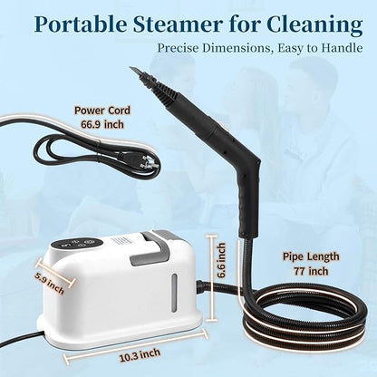 Steam Cleaner,15s Heat-Up,1.8L Tank,Portable Handheld Steamers for Cleaning with 10PCS Accessories,Steam Cleaner for Home,Car,Dirt,Grease,Grout,Tile,Couch,grout,windows,bathrooms,kitchens