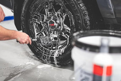 Detail Factory - Wheel Brush Kit with Interchangeable Microfiber Covers - Ultra-Soft Cleaning, Washing and Detailing Wheels, Tires, and Rims - Octane Riptide