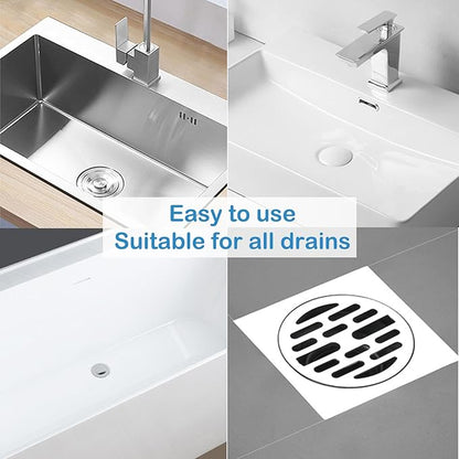 Shower Drain Cover Hair Catcher - 15 Pcs Disposable Hair Drain Stickers Shower Drain Mesh Stickers, Bathroom, Laundry, Bathtub, Kitchen, Sink, for Human and pet Hair (Square)