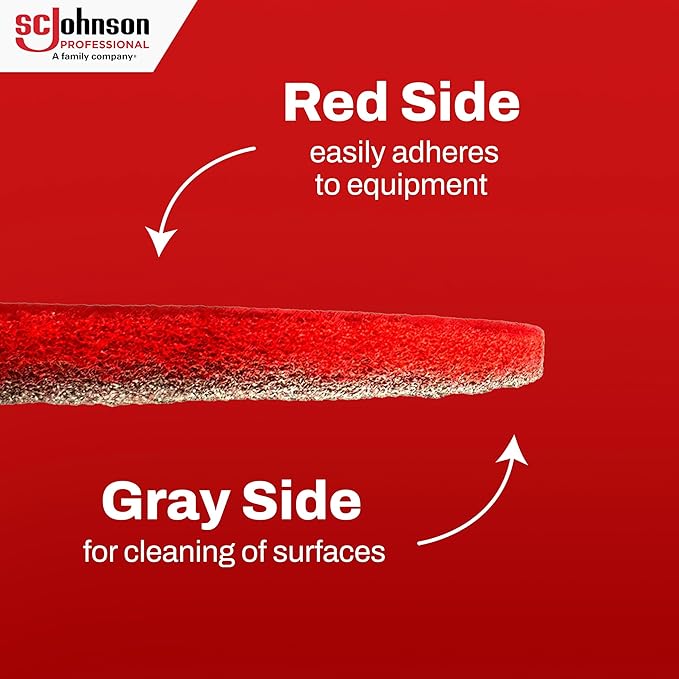 SC Johnson Professional EZ Care Heavy Duty Scrubbing Pads, 20 Inch Diameter, 5 Count, for Professional Use Only