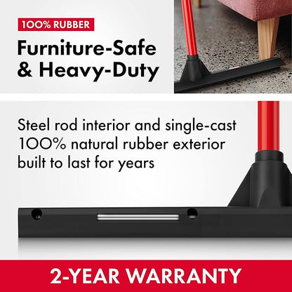 Tyroler Rubber Floor Squeegee Heavy Duty 17", Deck Squeegee Outdoor for Floors with 55" 4 Part Handle, Perfect Outdoor Squeegees for Patio, Tiles, Marble, Garage, Shower, Window