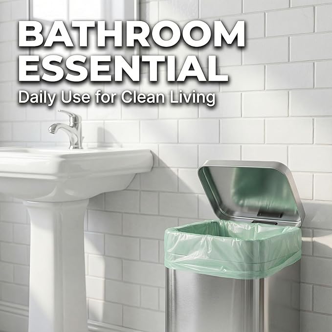 Small Trash Bags 1.2 Gallon: YHEEL Bathroom Trash Bags Unscented Small Garbage Bags Strong Leak-Proof Trash Liners for Office Bedroom - 150 Counts