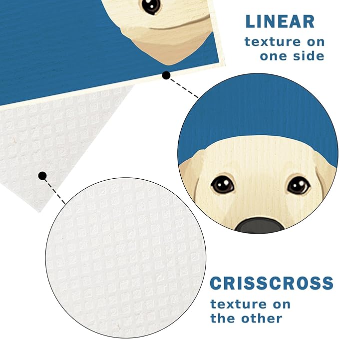 8 Packs Cute Dog Swedish Dishcloths Assorted Puppy Pattern Kitchen Towels Colorful Reusable Cotton Absorbent Dish Towels for Home Party Housewarming Cleaning, 7 x 8 Inch