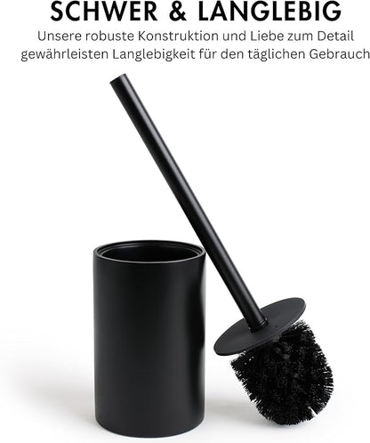 Yew Design Matte Black Toilet Bowl Brush for Bathroom with Holder - Bathroom Cleaner Scrubber with Sleek Design, Sturdy, and Durable Bristles