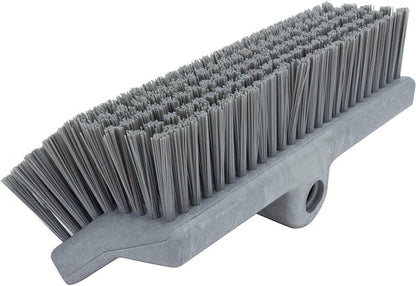 SPARTA 40423EC23 Plastic Floor Scrub Brush, Wall Brush, Equipment Brush With Nonabsorbent Bristles For Industrial Kitchens, Hospitals, Commercial Cleaning, 10 Inches, Gray, (Pack of 2)