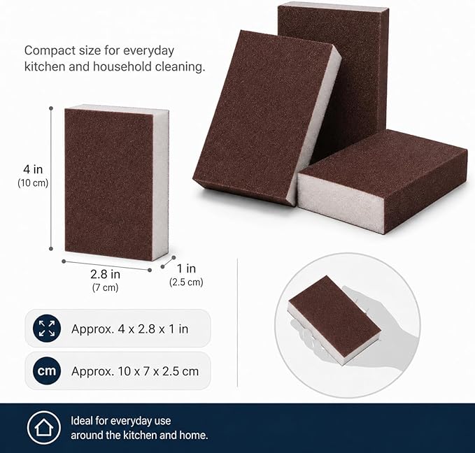 [SJYYLM] Magic Emery Cleaning Sponge, Nano carborundum Sponge Scrub pad Pot Scrubber, Heavy Duty Rust Eraser for Kitchen & Stainless Steel Pans(8 Pack) (8)