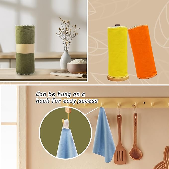 Chloven Reusable Paper Towels Washable - Jumbo Large Cotton Cloth Paperless Paper Towels for Kitchen, 30 Pack