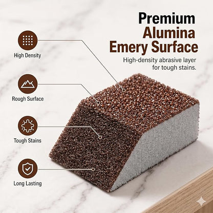 Cleaning Magic Erasers, Emery Cleaning Sponge for Stubborn Stains, Multi-Functional Eraser, Shower & Tub Scrubber Sponge for Kitchen, Bathroom, Sink, Floor & Home Cleaning，Multi-Sided mat（5PCS）