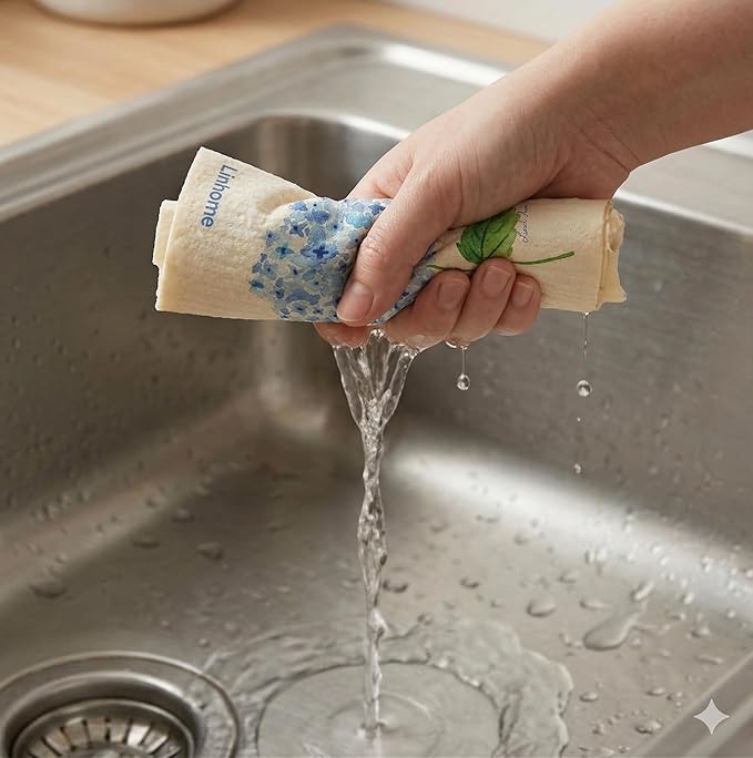 Garden Collection Hydrangea Swedish Dishcloth, Reusable Paper Towel, Super Absorbent Cellulose Sponge, Kitchen Cleaning Cloth, Washable & Compostable (Hydrangea Harmony - 1 Pack)
