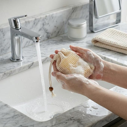 Soap Bag 10 Pack Soap Bags Mesh Soap-Bag Natural Sisal Soaps Saver Bag Foaming Drying Soaps Holder for Shower (Pure Cotton)