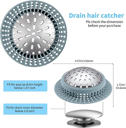 Aluvor Shower Drain Hair Catcher, Shower Drain Cover, Bathtub Drain Hair Catcher for Pop-Up & Regular Drains