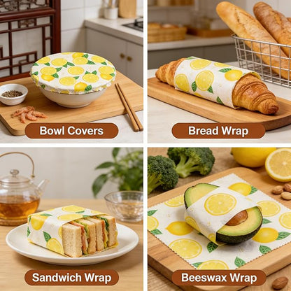 Soboto Beeswax Wraps for Food, Reusable Food Wraps, Sustainable Beeswax Paper Beeswax Sandwich Wrap Beeswax Storage(13x39inch)