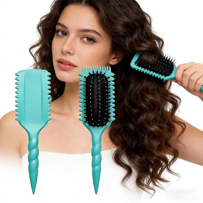 10 Pc Curl Defining Hair Brush Set with Spray Bottle for Effortlessly Detangling, Shaping and Styling Women's & Men's Curls on Wet or Dry Hair, Reduces Frizz