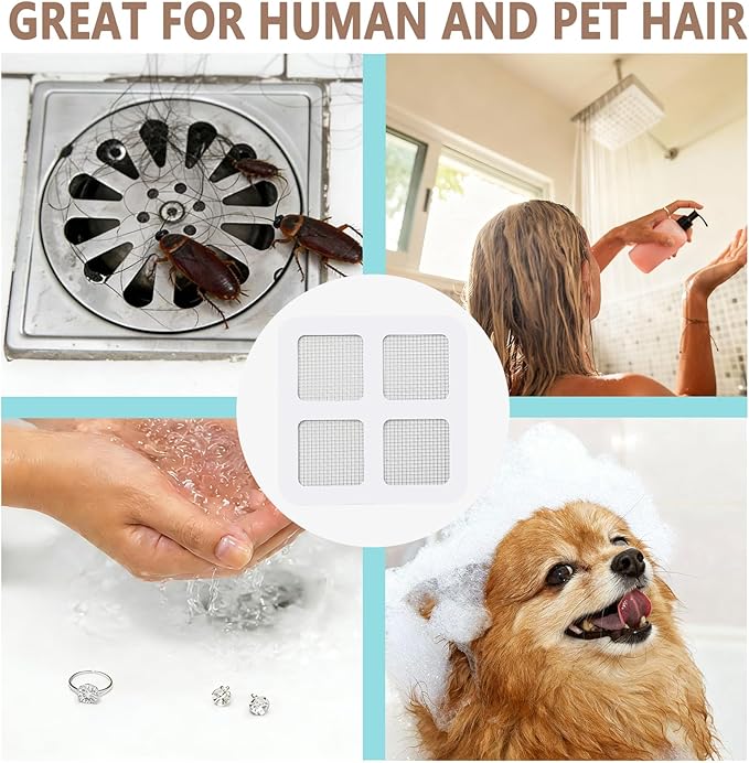 Shower Drain Hair Catcher 4 Inch,30PCS Shower Drain Mesh Stickers,Shower Drain Cover for Bathroom, Laundry, Bathtub, Kitchen, Sink, for Human and pet Hair Catcher