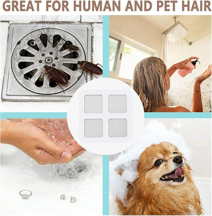 Shower Drain Hair Catcher 4 Inch,30PCS Shower Drain Mesh Stickers,Shower Drain Cover for Bathroom, Laundry, Bathtub, Kitchen, Sink, for Human and pet Hair Catcher
