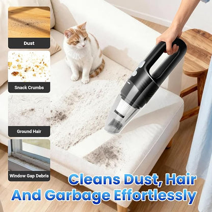 Handheld Vacuum Cordless Car Vacuum Cleaner 11000PA High Power Portable 1.4lbs Lightweight Rechargeable with 2 Filter Multi-Nozzles for Home Office Dust