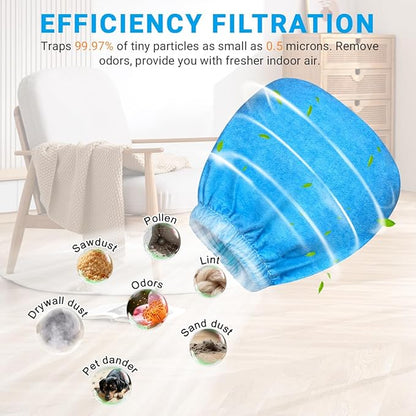 8 Pack VRC2 Cloth Filters & 2 Pcs VFF21 Foam Filter Kit Compatible with Vacmaster 1.5 to 3.2 Gallon Wet/Dry Vac, Fit for Armor All 2.5 Gallon Shop Vacuum: AA255, AA255W