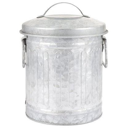 Zerodeko Desktop Stationery Bucket Small Trash Bin with Lid 7.28X5.70X5.70In Mini Wastebasket for Office and Home Desk Organizer Plant Holder Convenient Metal Rubbish can