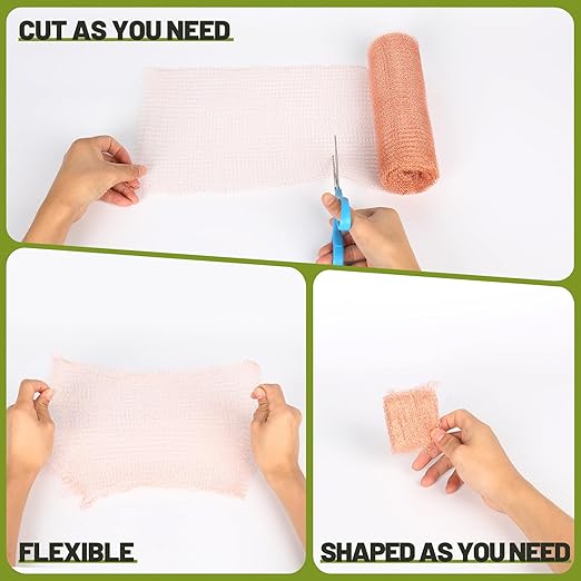 Copper Mesh Roll for Mice Rodent Rat, Sturdy 5'' x 33Ft & 8'' x 33Ft Copper Wool Mouse Trap Hole Filler for Bat Snail Bird Control, DIY Hole Filler for Vents, Soffits & Home Defense (2 Roll)