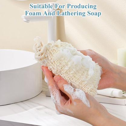 50pcs Soap Saver Bag mesh soaps bags with Drawstring Exfoliating Pouch Sisal soaps bag loofah pouch soap savers for bar Foaming and Drying Exfoliating Net for Bath and Shower