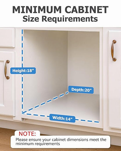 Bulado Pull Out Trash Can Under Cabinet, Under Sink Trash Can Kit for 7.5-10 Gallon with Garbage Bag Holder, Heavy Duty Steel Frame, Holds Up to 125 lbs, Easy to Install (Bin Not Included)