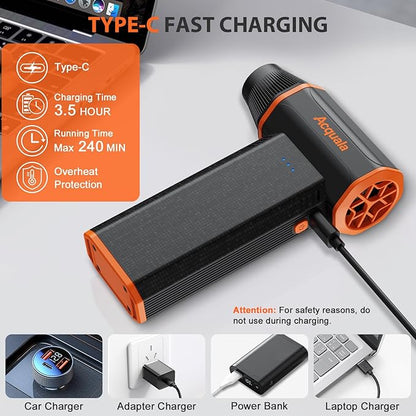 Electric Air Duster, 160000RPM Ultra Powerful Compressed Air Duster, 3-Gear Adjustable Air Blower, Rechargeable Cordless Mini Blower for Keyboard, Computer, Electronics, Car, Home & Outdoor Cleaning