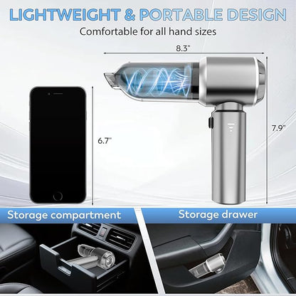 Cordless Handheld Car Vacuum, 22000PA Strong Suction Mini Vacuum, 100000 RPM Brushless Motor, 4-in-1 Portable Vacuum for Car Detailing, Pet Hair, Home, Office, Sofa, Carpet, Stairs, Couch