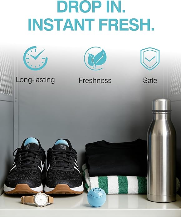 Jevvu Shoe Deodorizer Balls, 10 Pack Odor Eliminator for Shoes, Sneakers, Boots, Gym Bags and Lockers