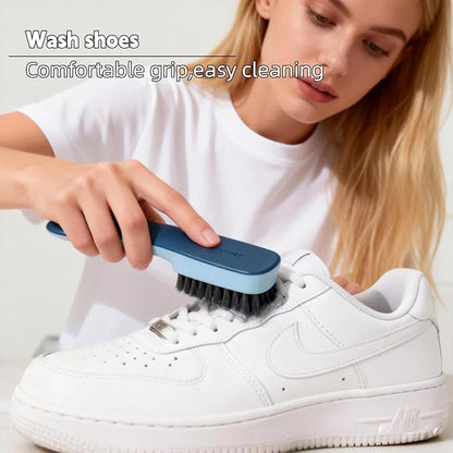 Laundry Brush, Shoe Brush, Used for Cleaning Stains, Floor Tiles, Kitchen, Carpet, Household Cleaning,Easy to Hold Set of，Soft Bristle Scrub，Sneaker，2 Pieces(Blue)