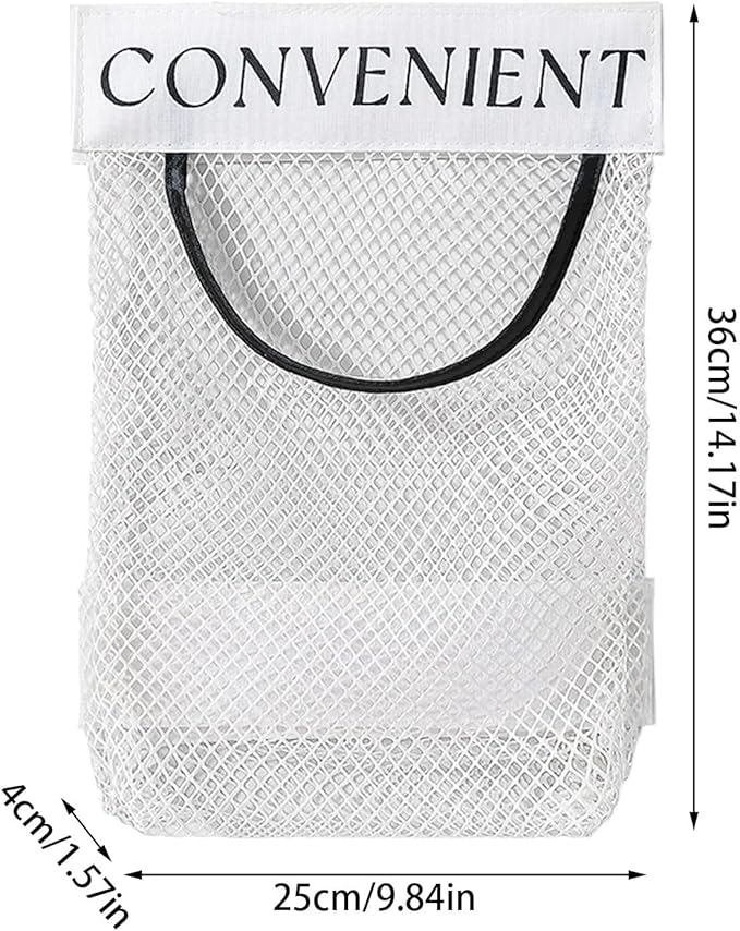 2 Pack Trash Bag Holder Dispenser Sticky Wall Mount Mesh Convenient Storage Organizer for Home Kitchen Grocery Plastic Shopping Garbage Bags Reusable Produce Tote Bag