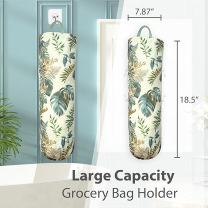 SYIPO Plastic Bag Holder, Reusable Grocery Bag Organizer, Wall Mount, 1 Pack, Small Forest